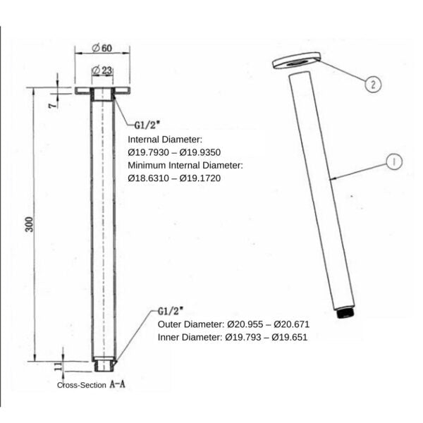 Cordoba Gunmetal Ceiling Arm