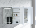 1200mm Brighton LED Shaving Cabinet – Pencil Edge Mirror with Butterfly Doors in Natural Timber or Matt White
