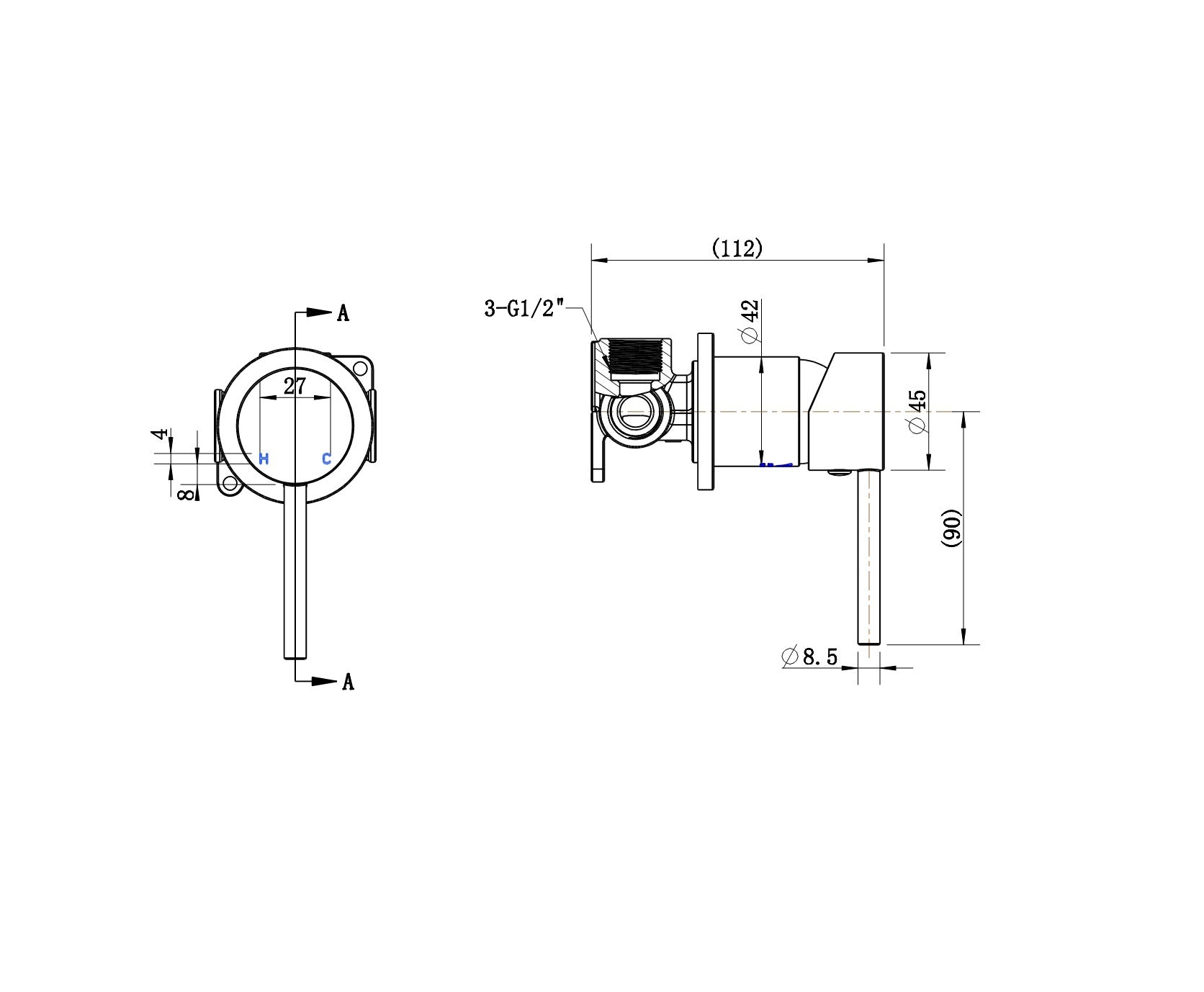 Valencia 64mm Brushed Nickel Wall Mixer