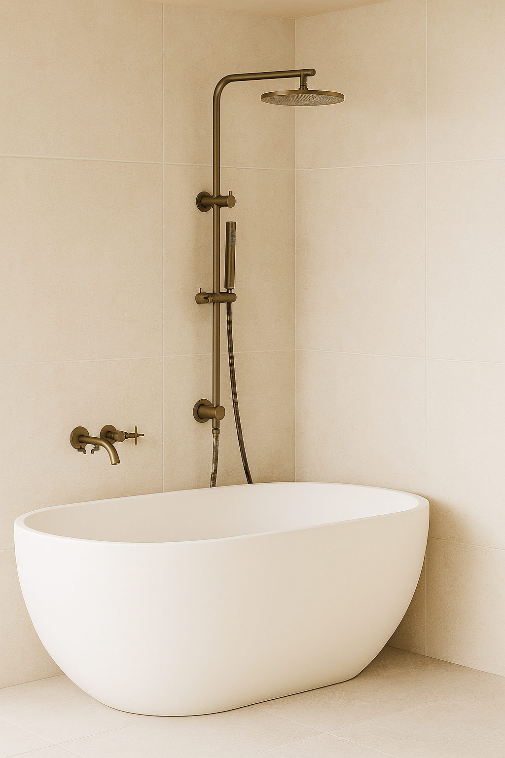 Seville Antique Brass Dual Shower Unit with Diverter
