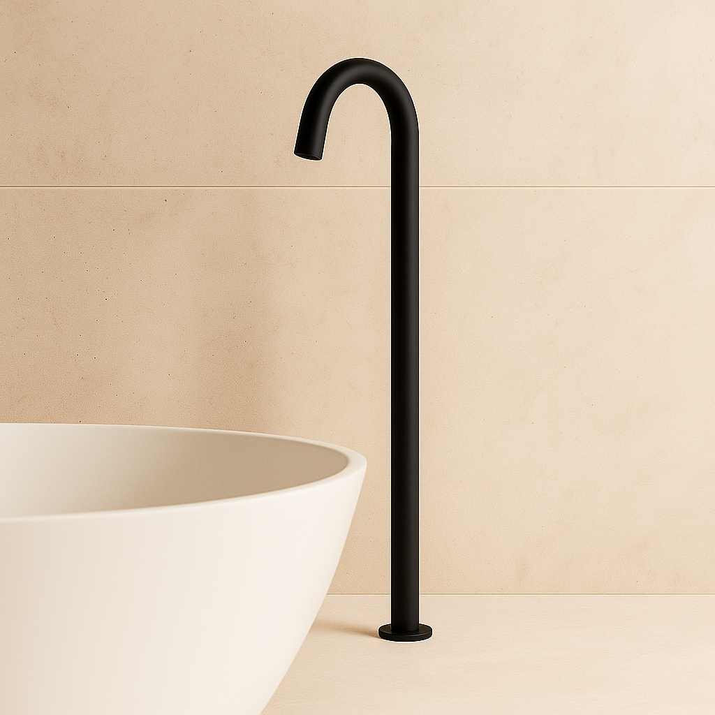 Onix Black Round Floor Bath Spout