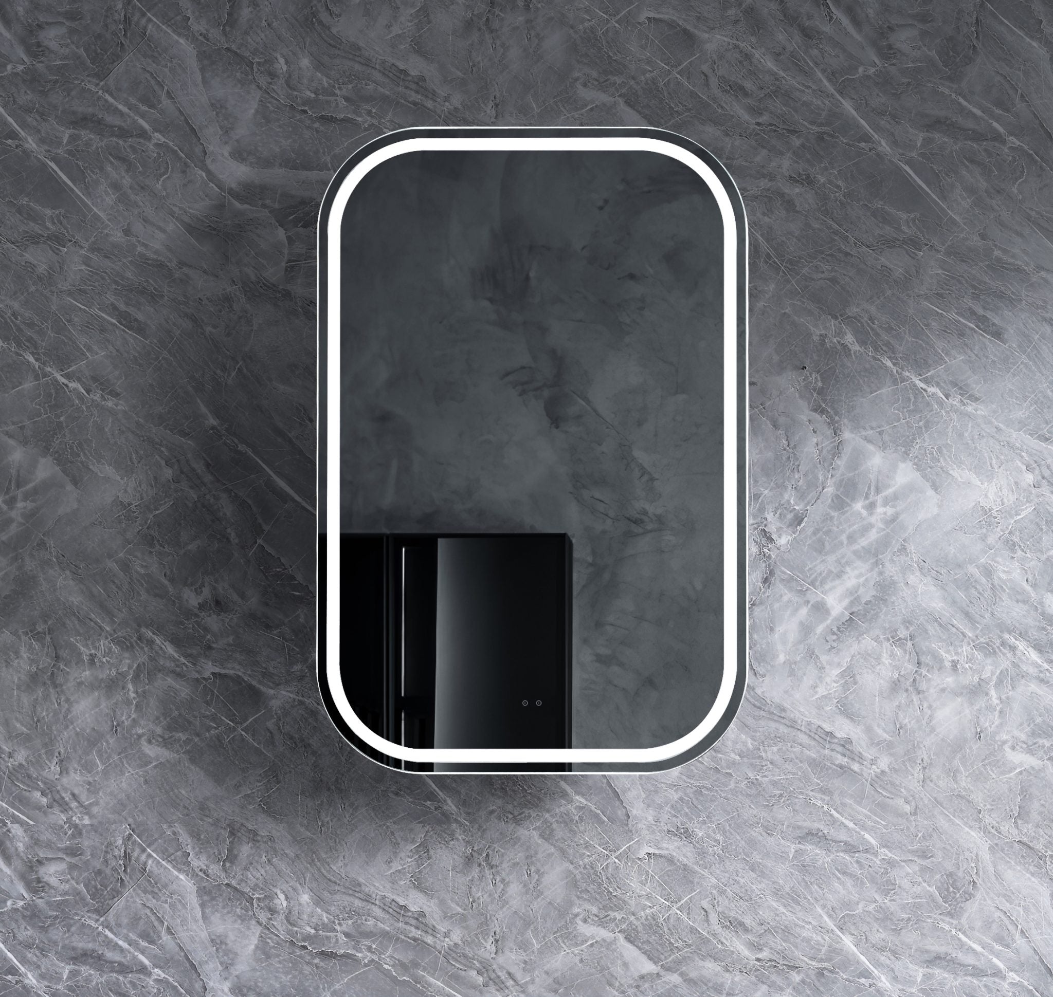 Farley LED Mirror – Wall-Hung Backlit Bathroom Mirror with Matt Black or Chrome Frame