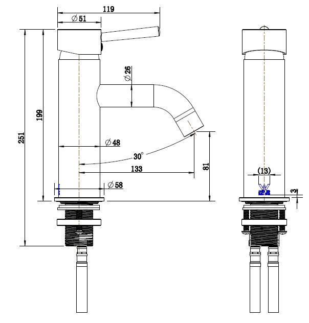Chrome Round Basin Mixer