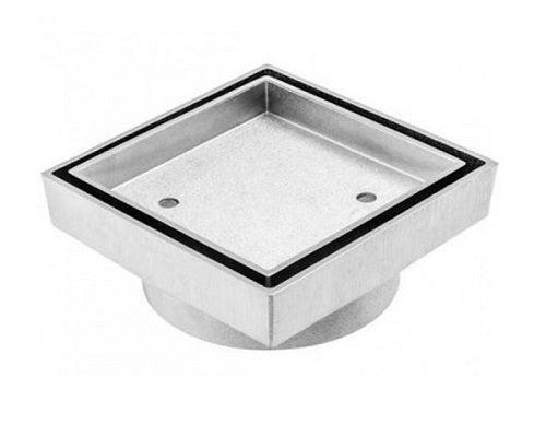 GD328 Square Smart Tile Drain – 100mm outlet stainless steel tile drain for modern bathroom floors.